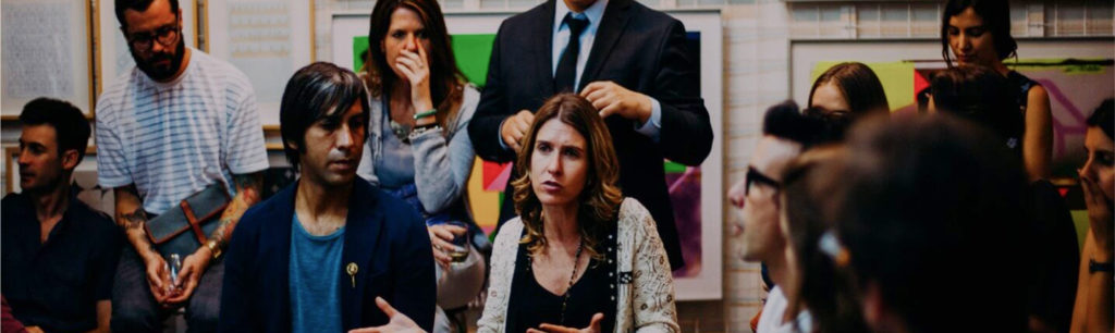 A business professional speaks at the Merchant Roundtable